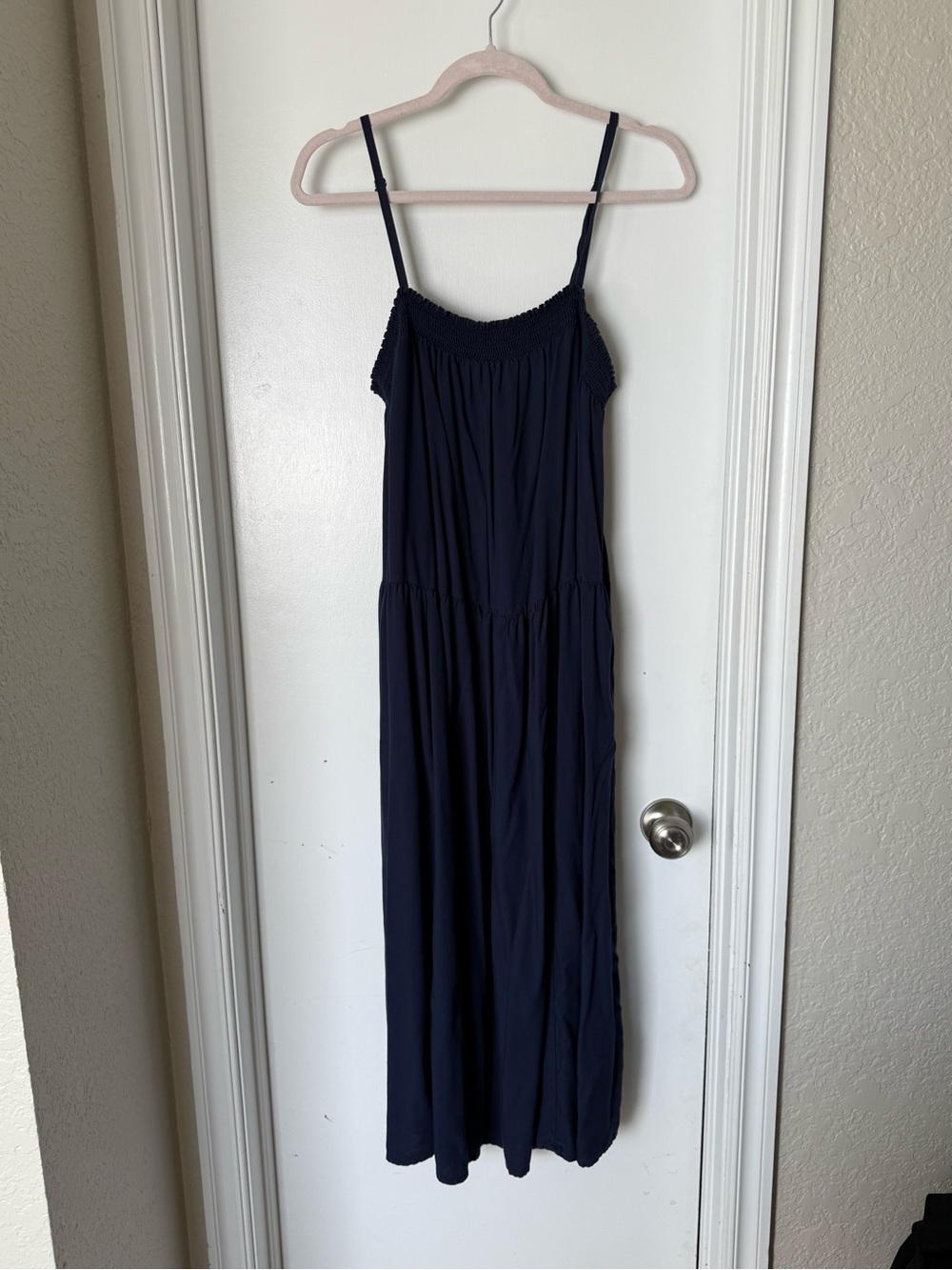 Old Navy Navy Smocked Maxi Dress with Spaghetti Straps